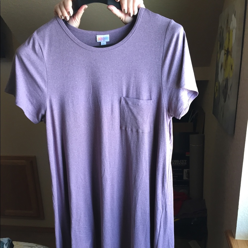 Lularoe XL Solid Purple Heathered Carly-Like New